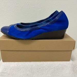 Cole Haan Nike Air Cobalt Blue Suede Milly Wedge Ballet Flats Size 10